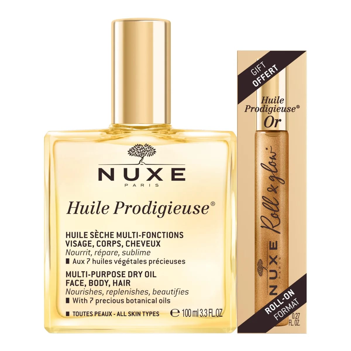 Nuxe Huile Prodigieuse 100 ml + roll-on Or 8 ml