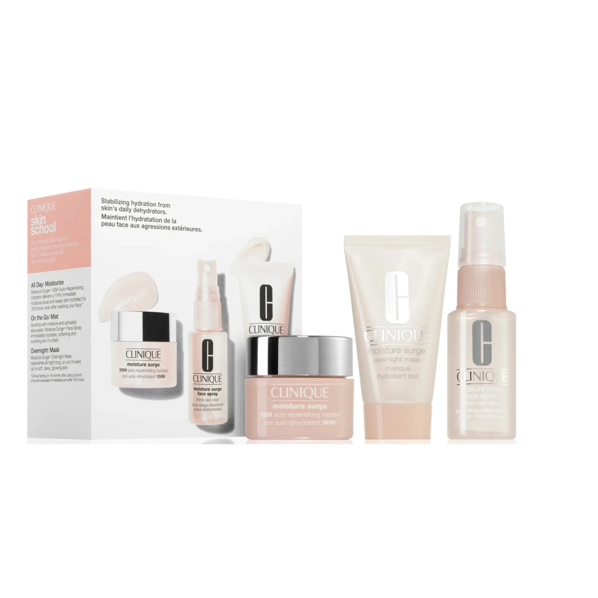 Clinique Moisture Surge set cremă, mască și spray