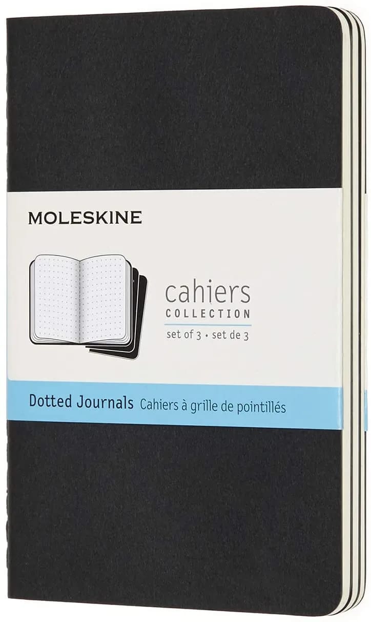 Moleskine Cahier Journal Pocket, punctat, negru, 3 bucăți